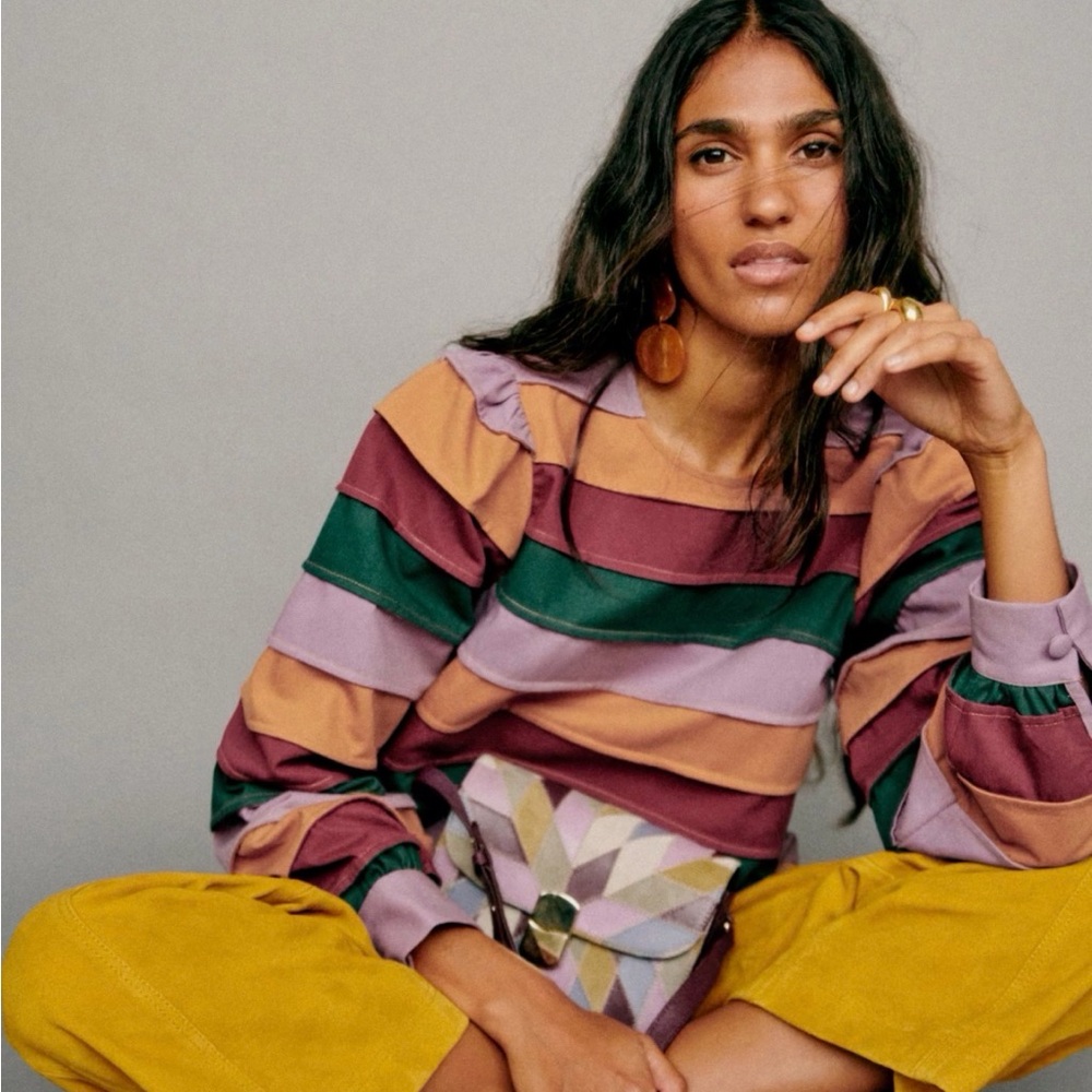 Sezane Melissa Blouse Paradise Stripes - Size 12